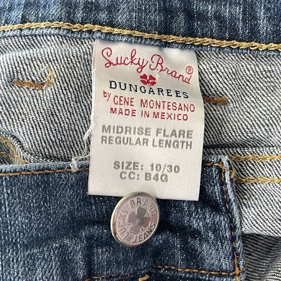 Lucky SZ 10/30 Flare Jeans Mid-Rise Zip-Fly Stretch Medium Wash Blue Womens - Picture 8 of 10